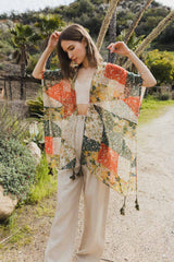 Allover Floral Print Kimono