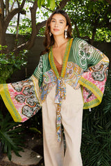 Free Spirit Boho Tie Front Wrap Kimono