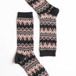 Patterned Crew Socks Set with Geometric Knit Design