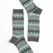 Patterned Crew Socks Set with Geometric Knit Design
