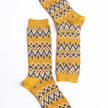 Patterned Crew Socks Set with Geometric Knit Design