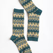 Patterned Crew Socks Set with Geometric Knit Design