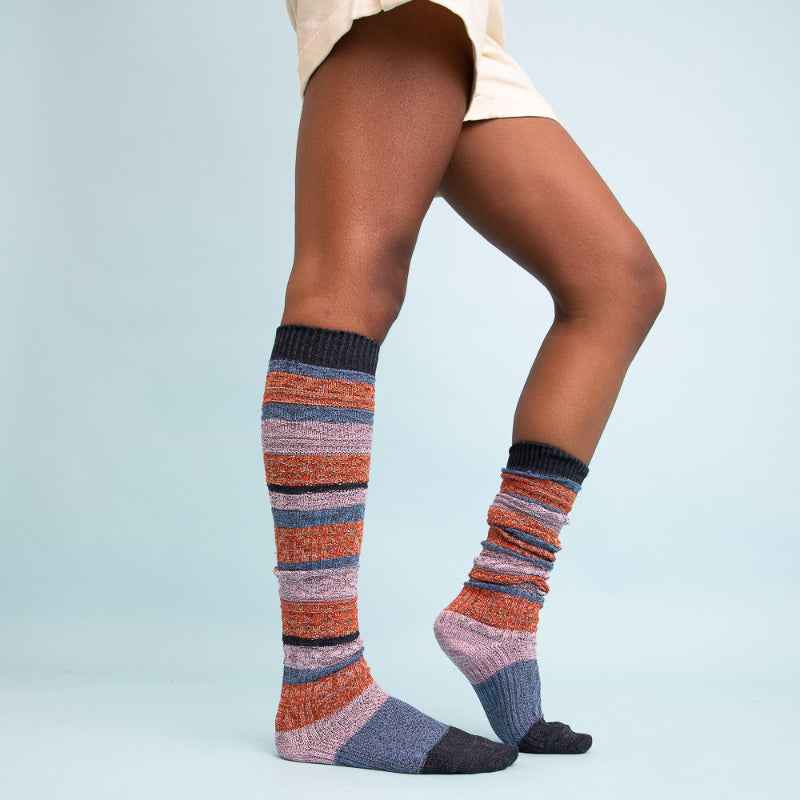 Multicolor Knit Long Socks Stretch Comfortable Casual Wear