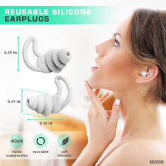 Reusable Safe Silicone Earplugs Noise Cancelling Ear Plugs