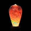 LED Light Bulb Lamp with Wooden Base - Unique Decorative Lighting (Flame Design)