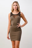 Mesh Insert Bodycon Dress
