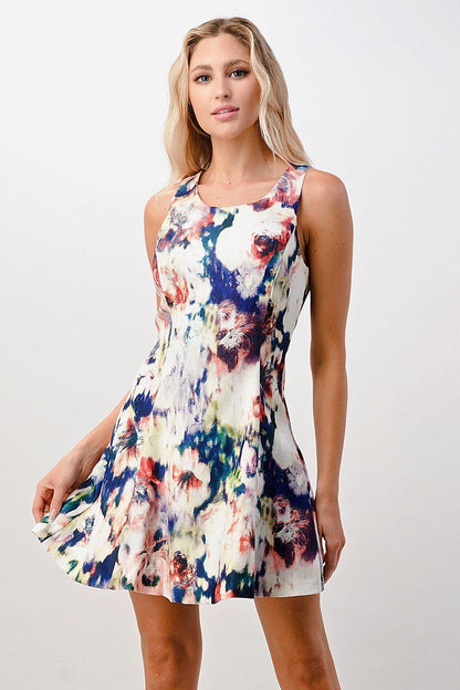 Floral Sleeveless A-Line Dress