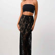 Women Lace Wide Leg Pants High Waist Elegant Style