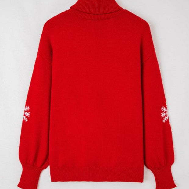Merry Christmas Snowflake Knit Sweater for Women