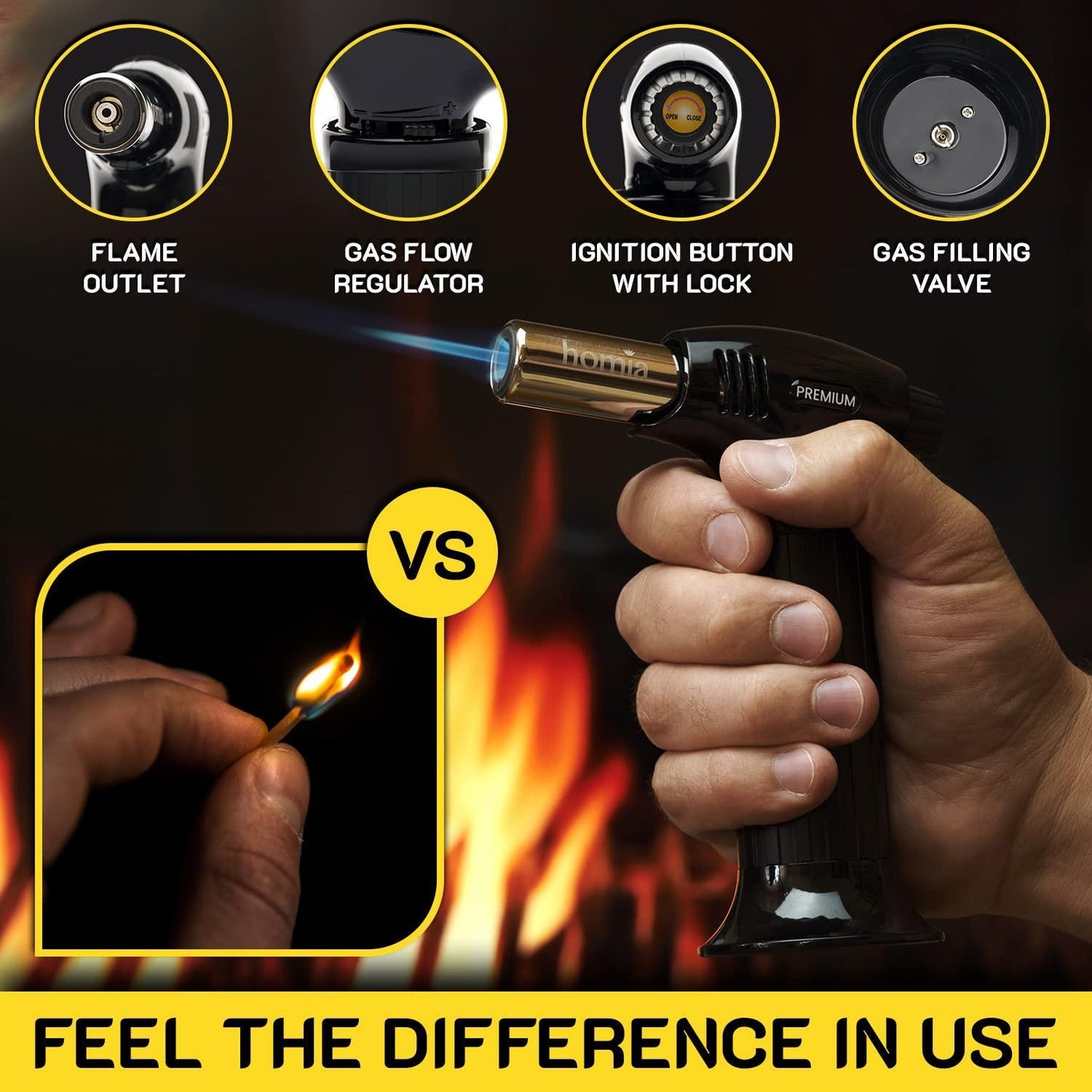 Refillable Butane Torch Lighter