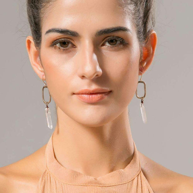 Quartz Drop Earrings