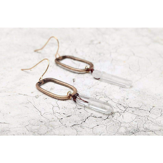 Quartz Drop Earrings