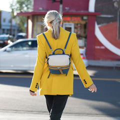 Petit sac à dos en cuir blanc cassé Ashley 