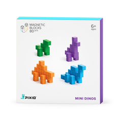 PIXIO Mini Dinos - 80 blocs magnétiques en 4 couleurs