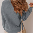 Women’s Blue Ribbed Knit Button-Front Cardigan
