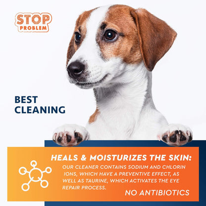 Dog & Cat Eye Wash Drops for Pink Eye Allergies Symptoms.