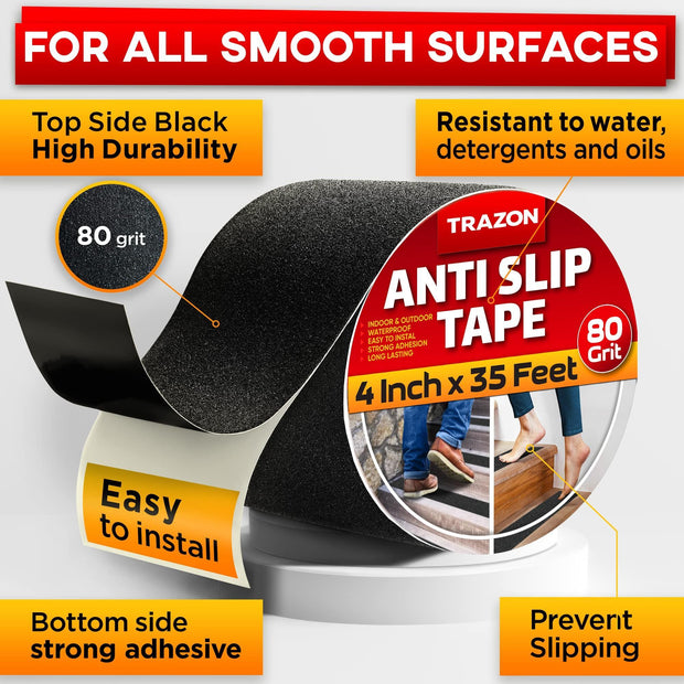 Cinta antideslizante resistente para escaleras, exteriores e interiores.