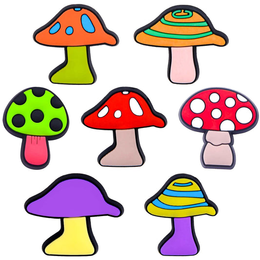 Mushroom Croc Shoe Charms – 7pcs Set