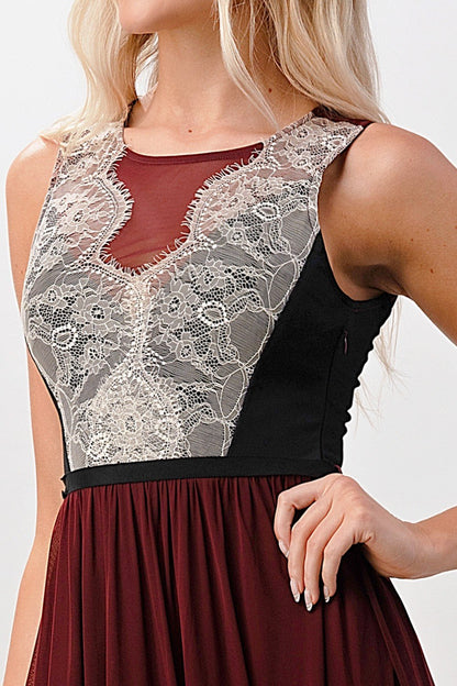 Sheer Lace Maxi Dress