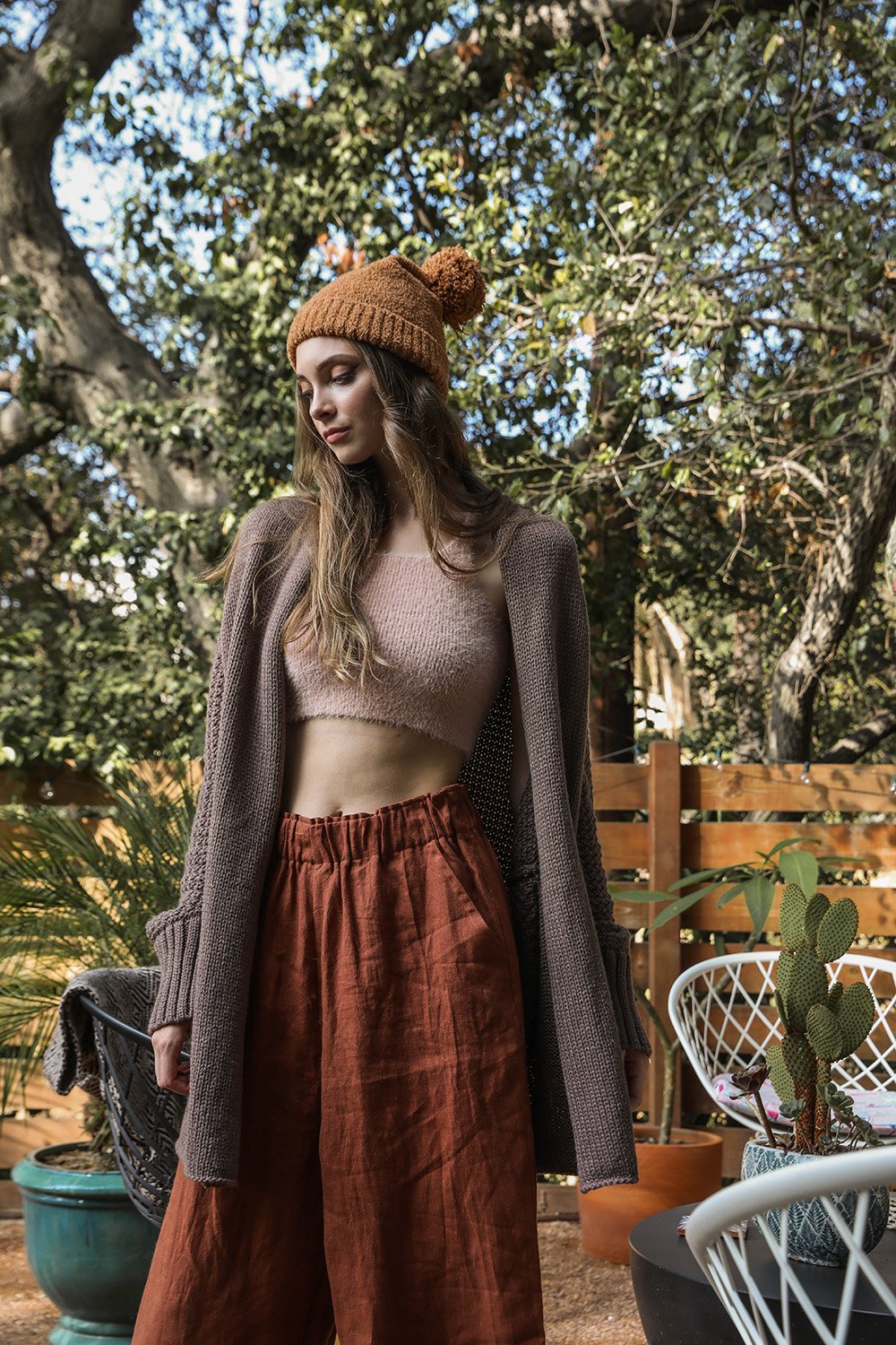 Cardigans en tricot à manches chauve-souris.