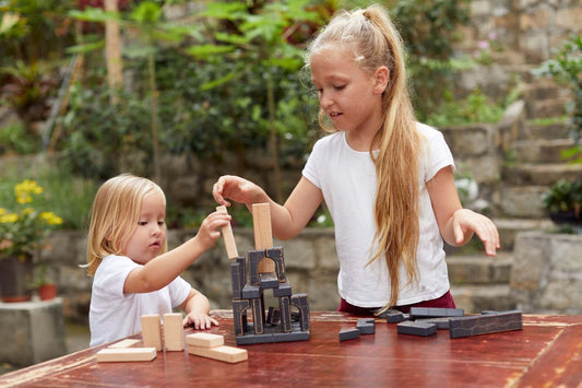 UNIT BRICKS 58 pcs Mini Unit Rocks Wooden Building Set for age 3+