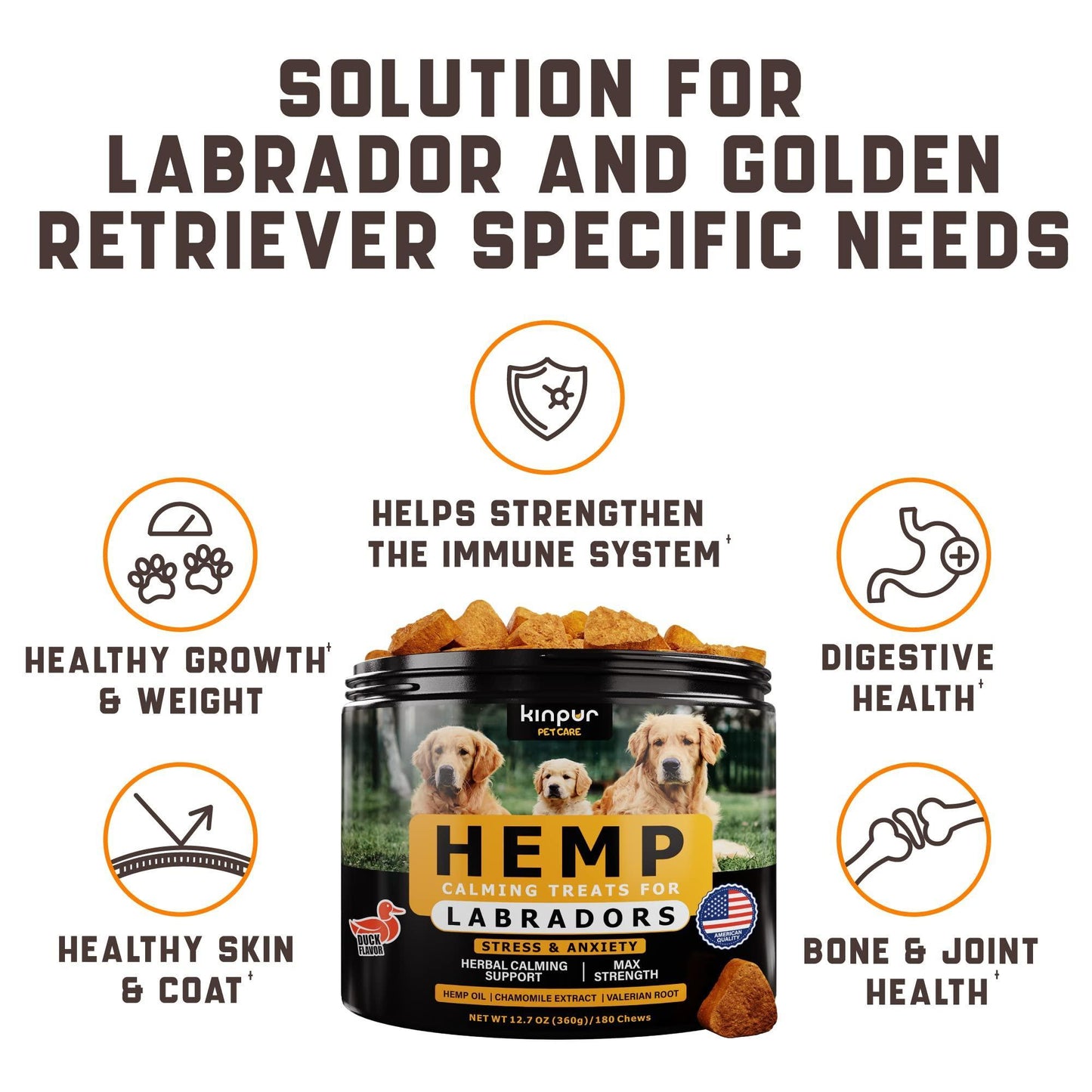 Calming Chews for Labrador Dogs with Valerian Root and Hemp Oil