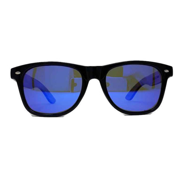 Engleberts Zebrawood Polarized Sunglasses with Blue Lenses