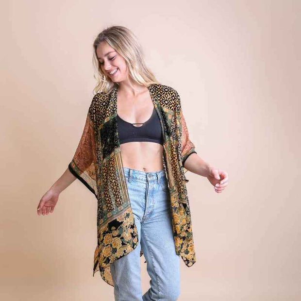 Boho Velvet Kimono