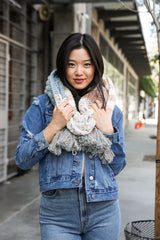 Boho Speckle Stripe Tassel Scarf