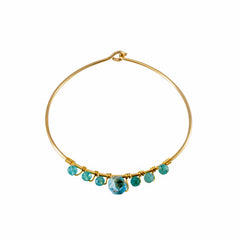 Bracelet en or avec perles d'apatite bleue