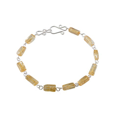 Bracelet à maillons rectangulaires en argent et citrine