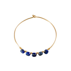 Lapis Lazuli Coin Wrapped Gold Bangle