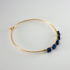 Lapis Lazuli Coin Wrapped Gold Bangle