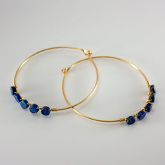 Lapis Lazuli Coin Wrapped Gold Bangle