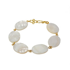 Mother of Pearl Oval Chain Bracelet