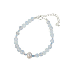 Opalite Beads and Freshwater Pearl Bracelet