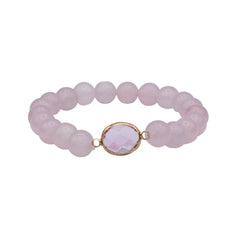 Rose Quartz Beaded Stretch Bracelet