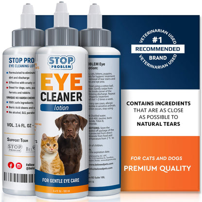 Dog & Cat Eye Wash Drops for Pink Eye Allergies Symptoms.