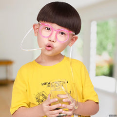 Drinking Straws Glasses Plastic   5Pcs Fun Glasses Straw Covers Cap