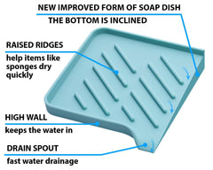 1 Pc Light Green Silicone Sink Tray for Dish Sponge Holder | Silicone