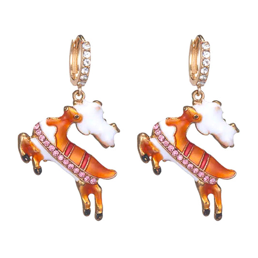 Crystal Reindeer Dangle Jewelry