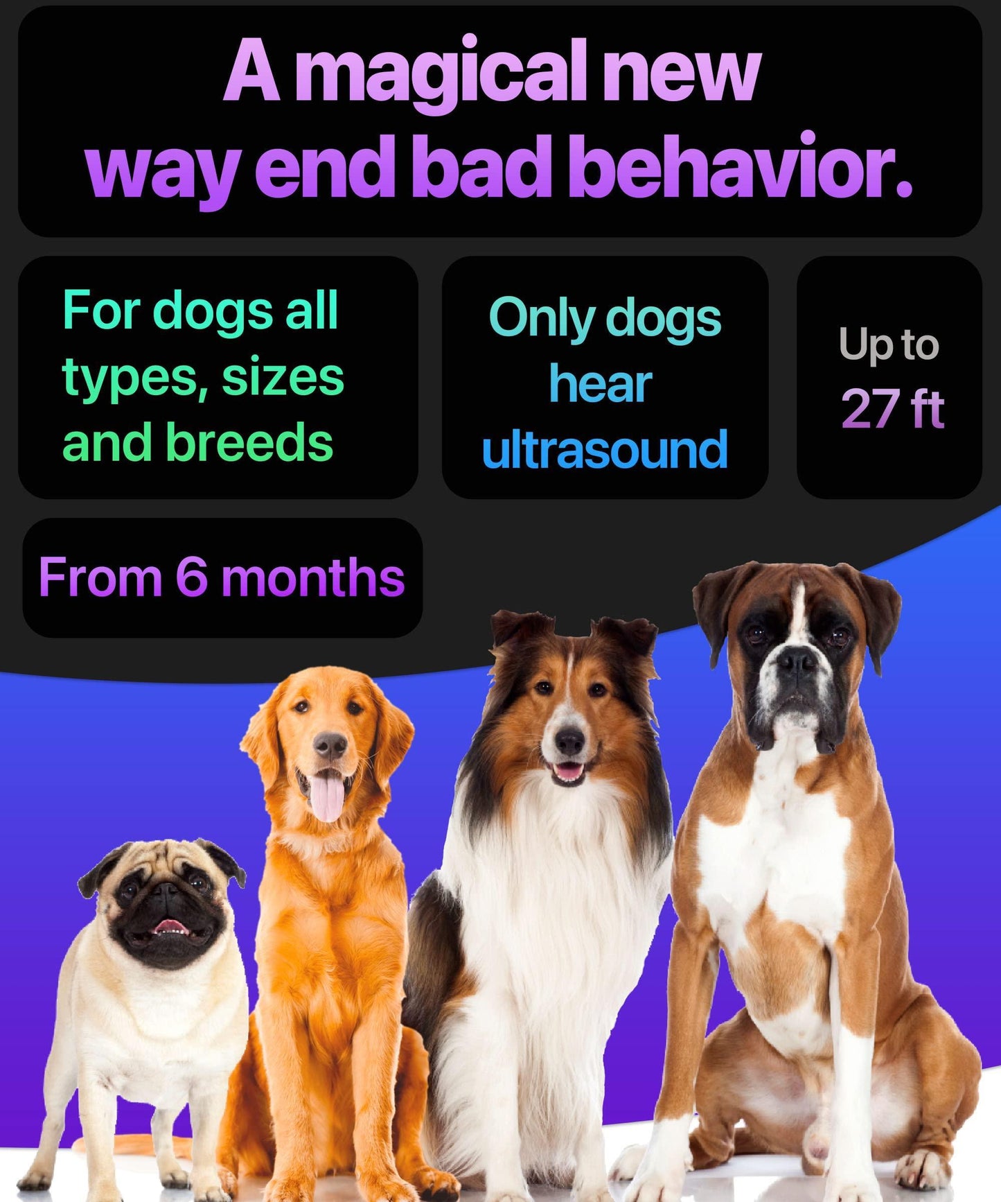 Dispositif anti-aboiements à ultrasons pour chiens 