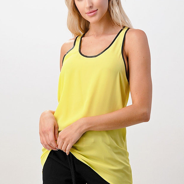 Camiseta sin mangas con cuello redondo 