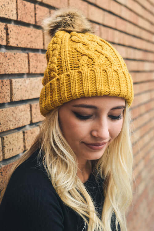 Faux Pom Beani