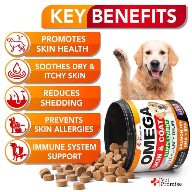 Omega 3 para perros Suplemento para la piel y el pelaje de los perros Aceite de pescado para perros