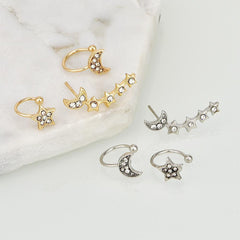 Moon & Star Earring and Cuff Set