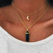 Collar de luna creciente de doble capa