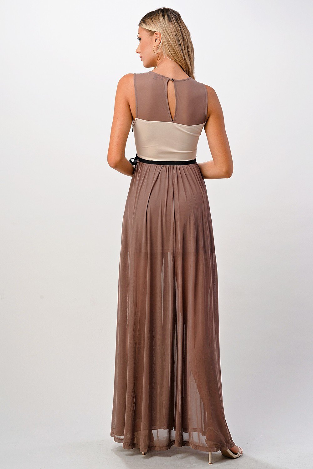 Sheer Lace Maxi Dress