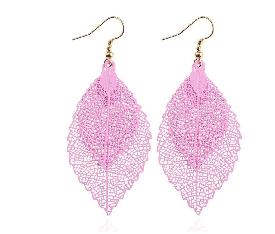 Pendientes de hojas de arcoíris