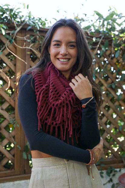 Fuzzy Tassel Scarf